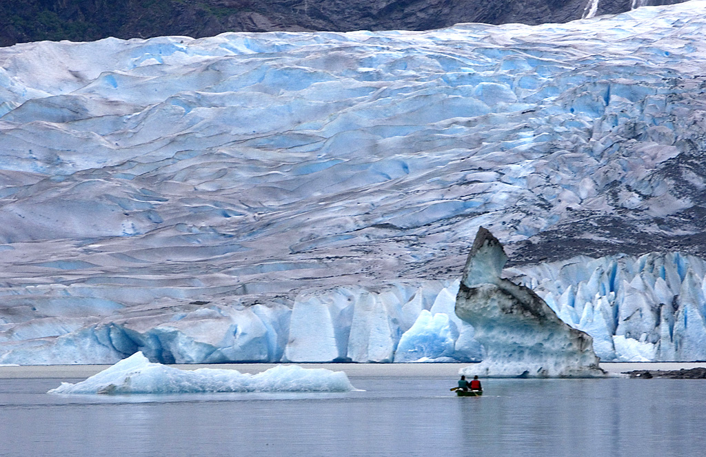 Kayaking on glacier